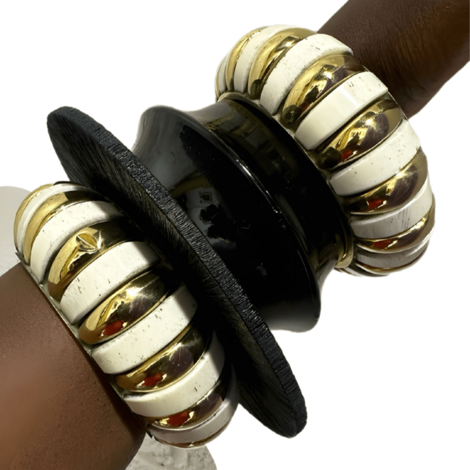 Chunky Vintage Gold Ridges Bracelet - Trufacebygrace