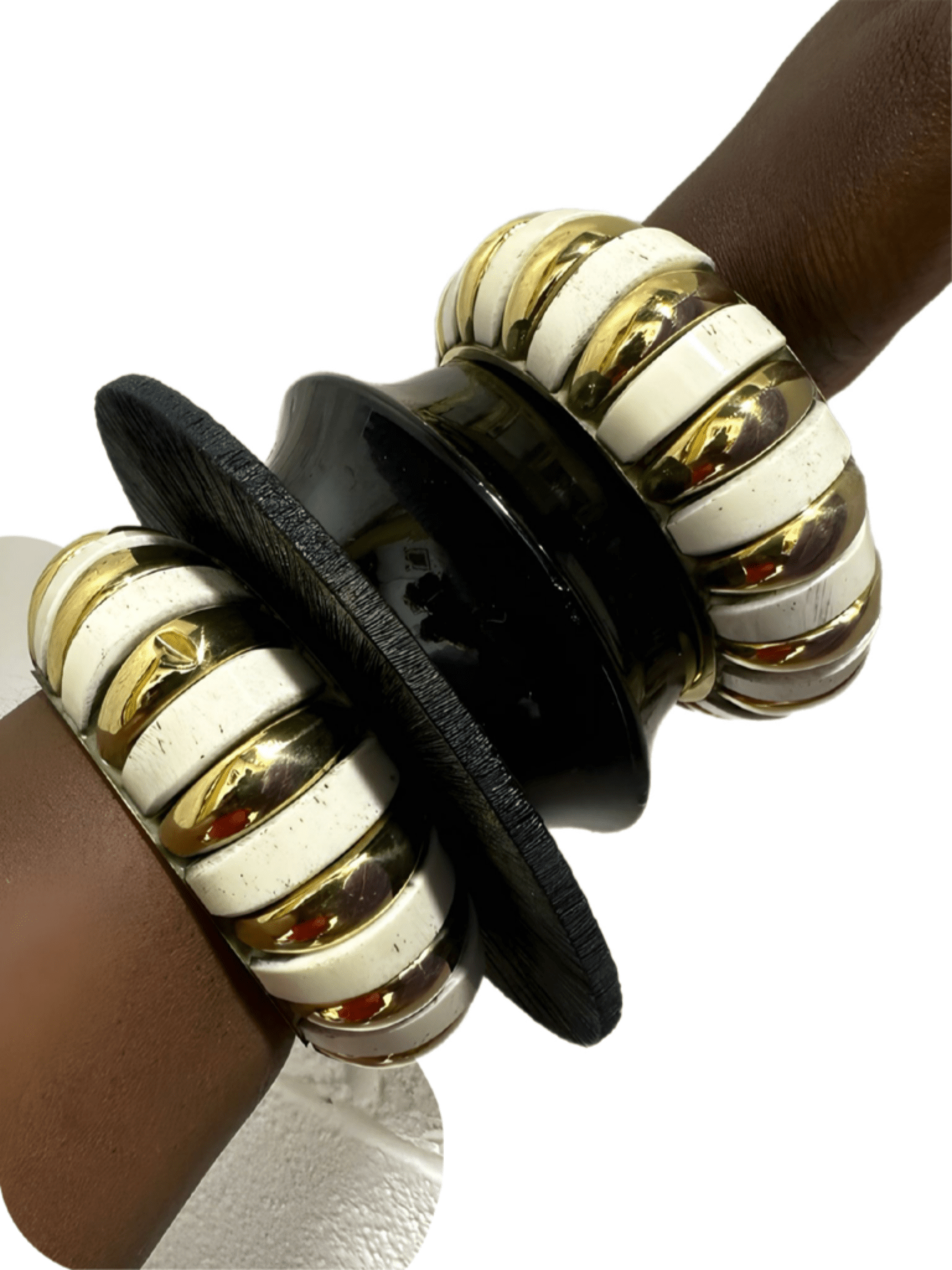Chunky Vintage Gold Ridges Bracelet - Trufacebygrace