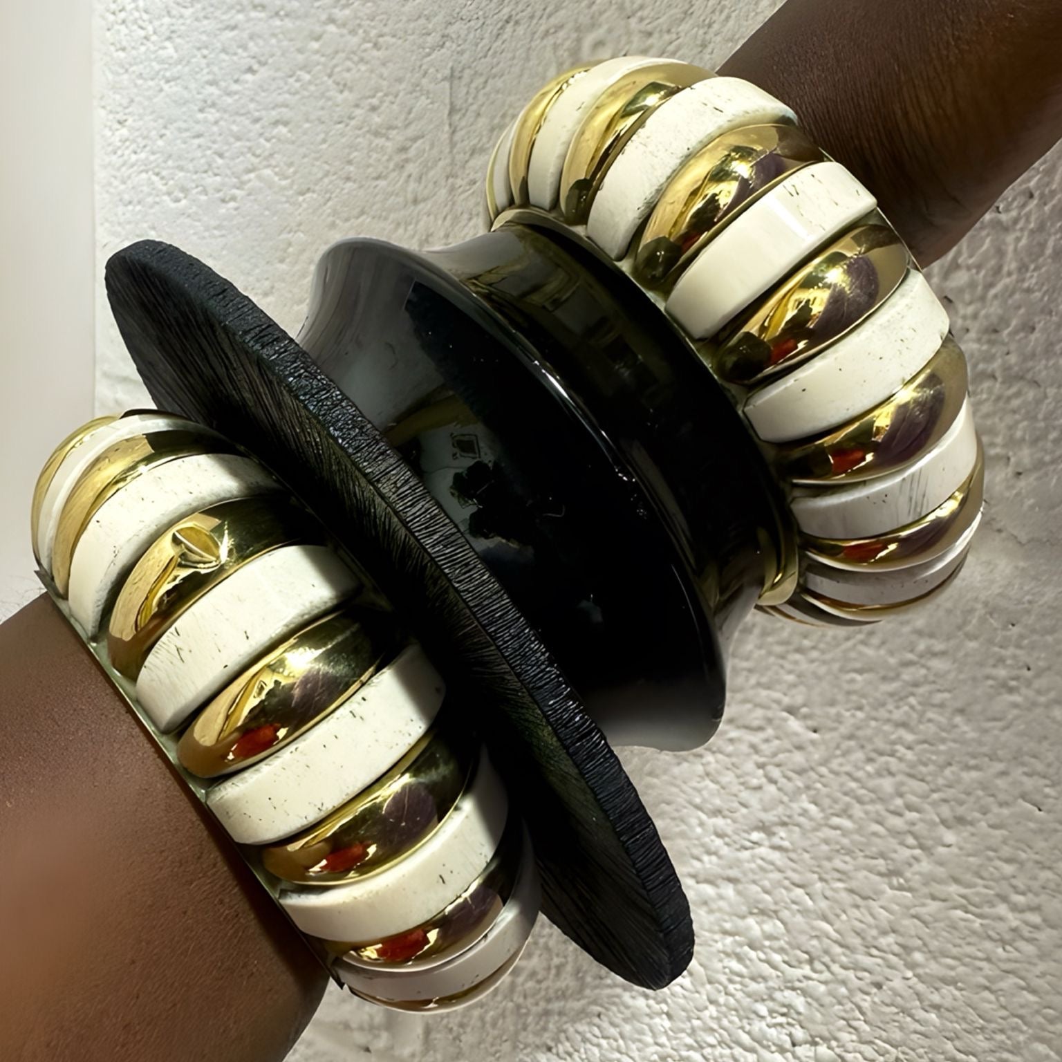 Chunky Vintage Gold Ridges Bracelet - Trufacebygrace