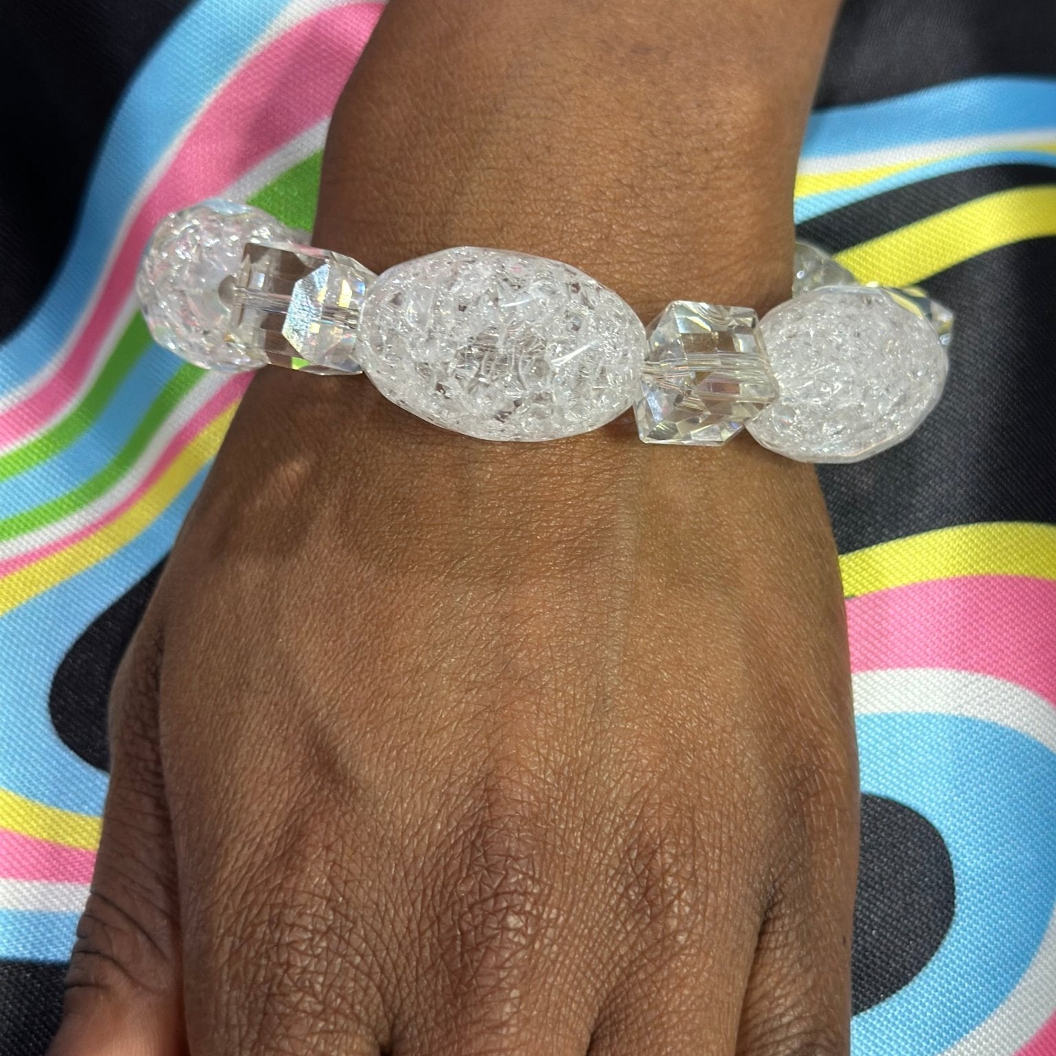 Clear glass beads Stretch Bracelet - Trufacebygrace