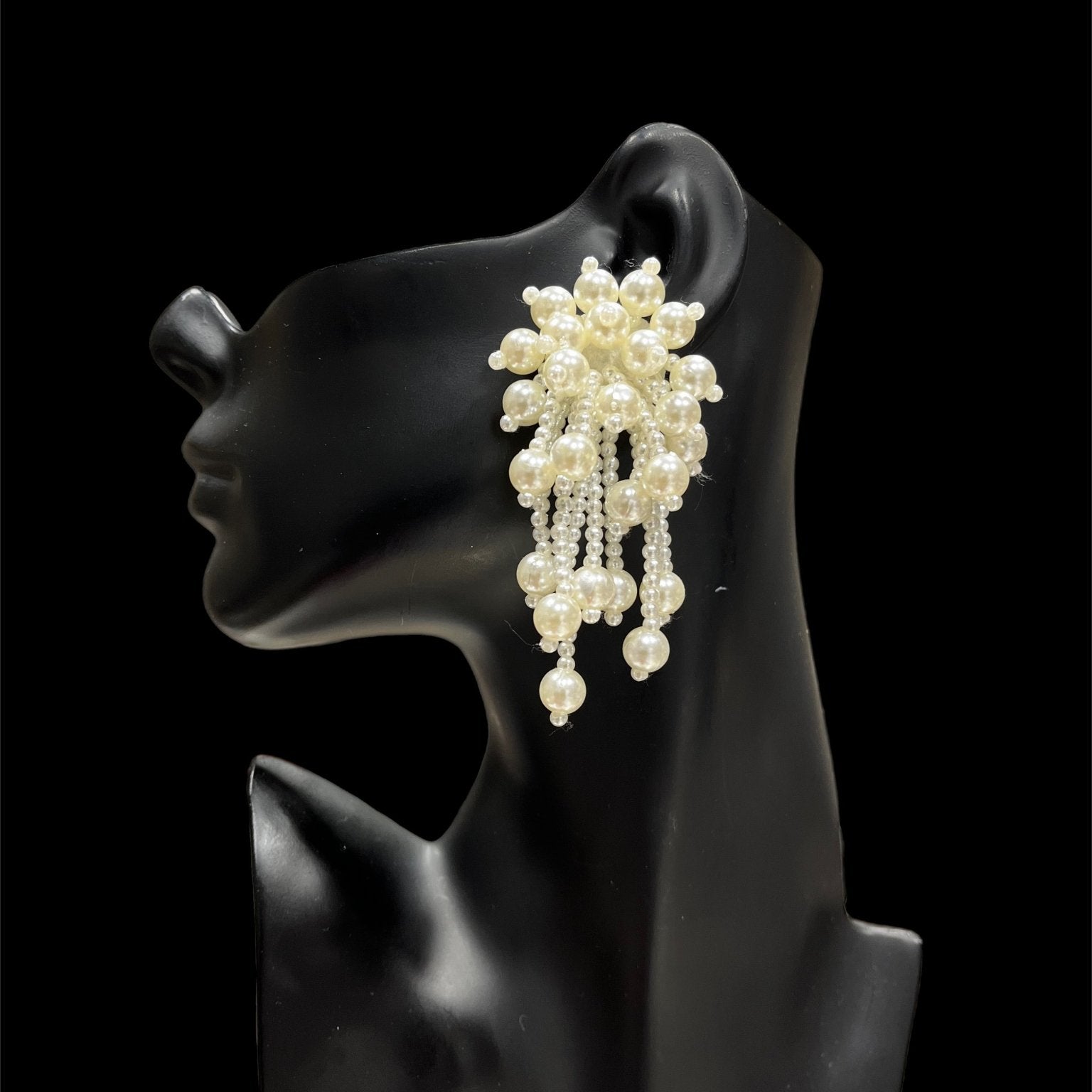Cluster Statement Pearl Stud Earrings - Trufacebygrace