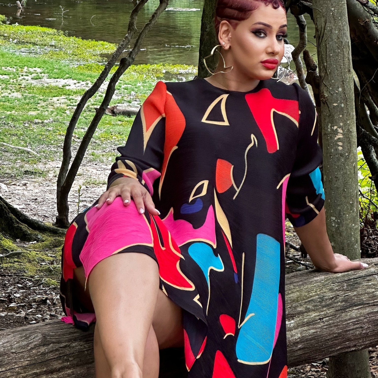 Colorful Bounce Pleated Dress - Trufacebygrace
