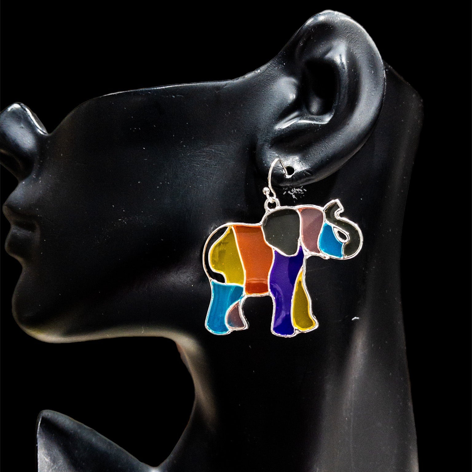 Colorful Osuno Elephant earring and Necklace Set - Trufacebygrace