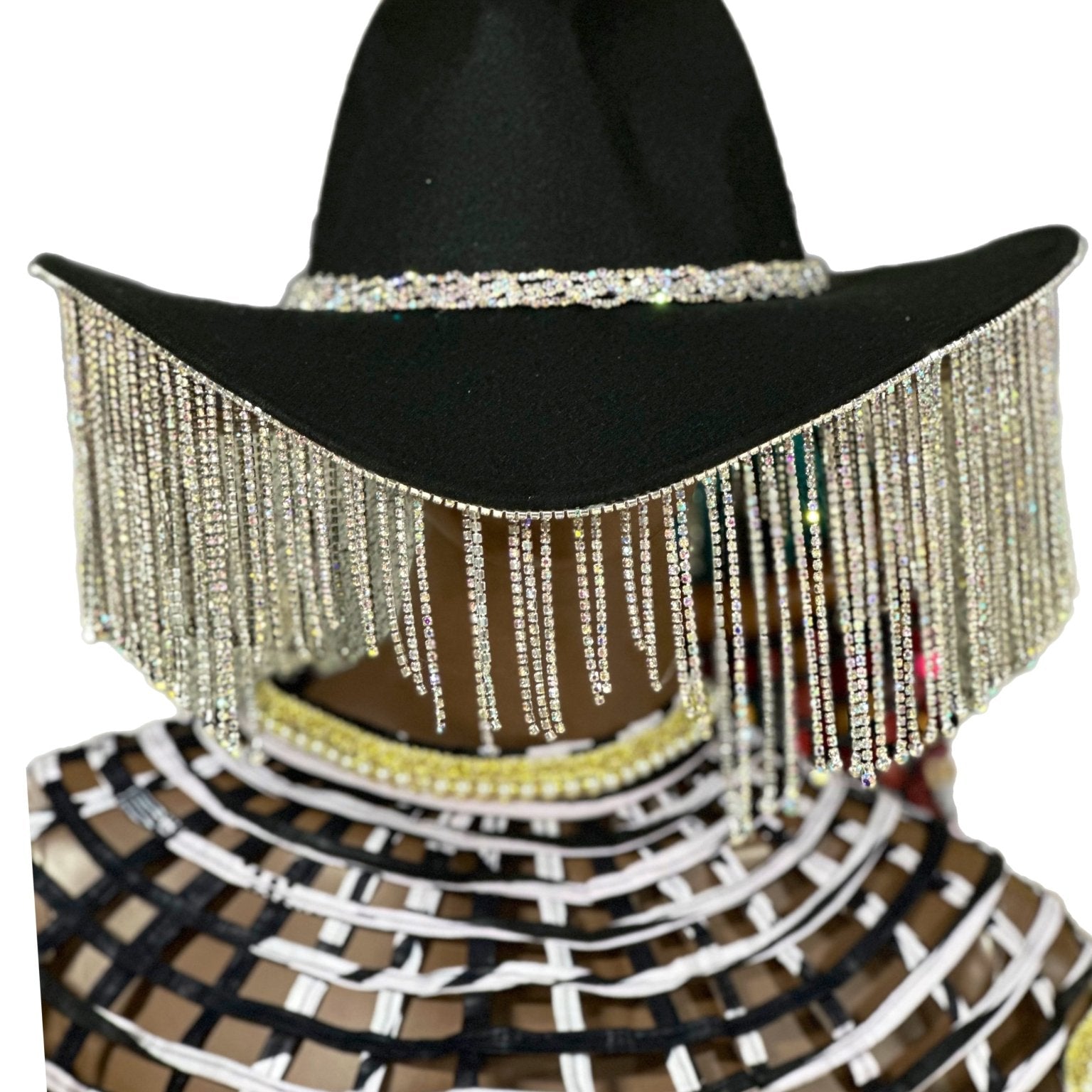 Cowboy and Rhinestone fringe hat - Trufacebygrace