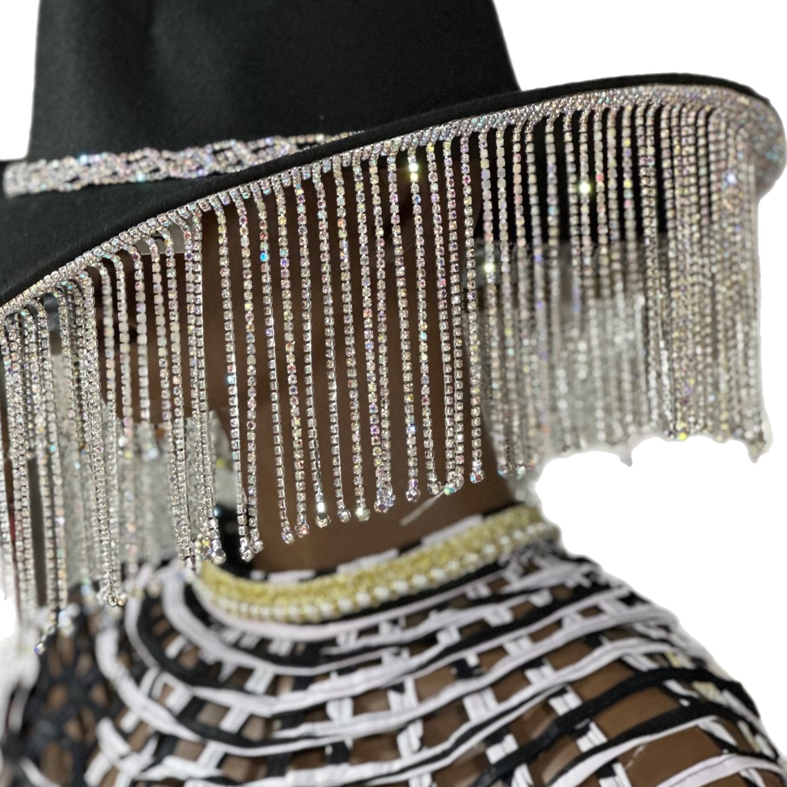 Cowboy and Rhinestone fringe hat - Trufacebygrace