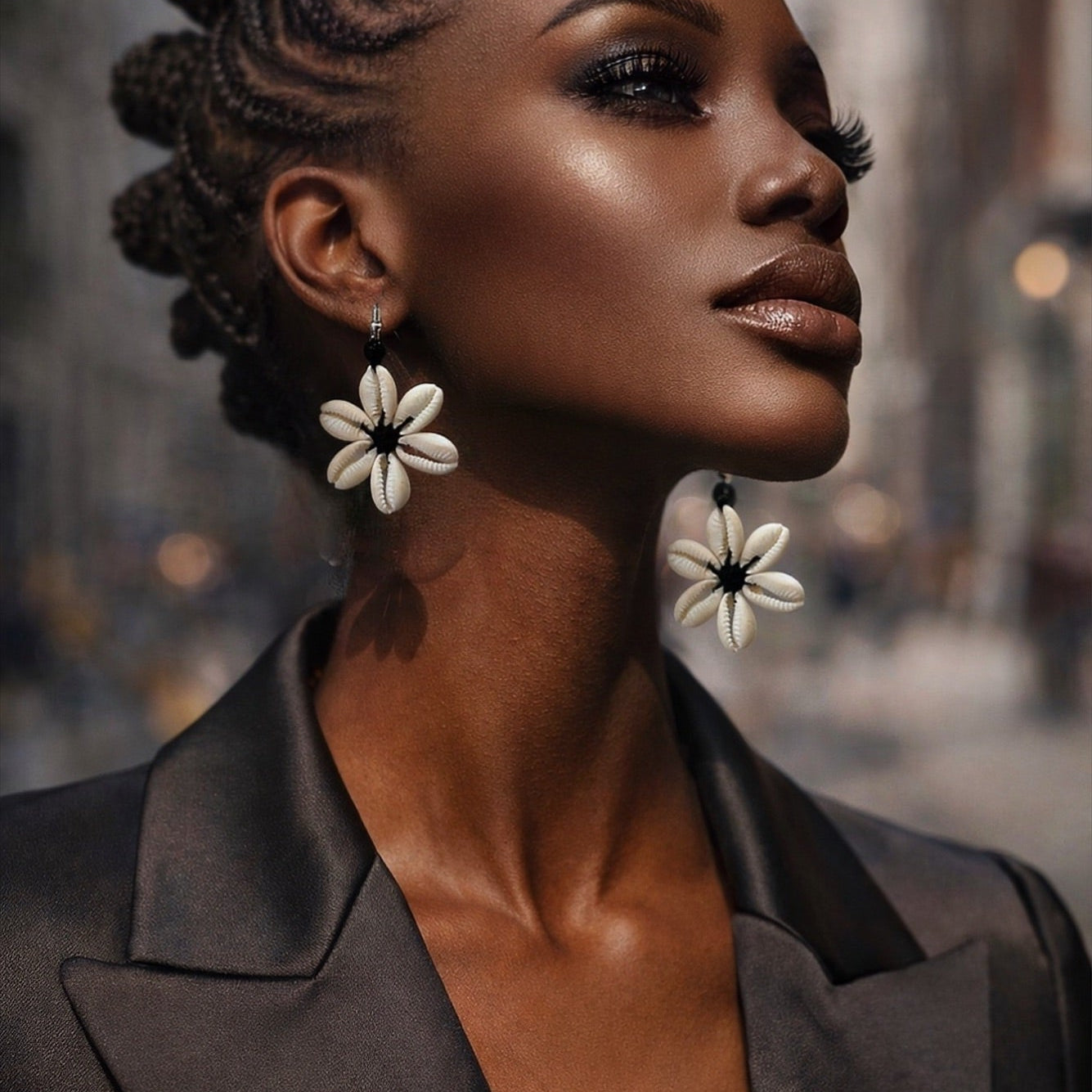 Cowrie flower Petals Earrings - Trufacebygrace