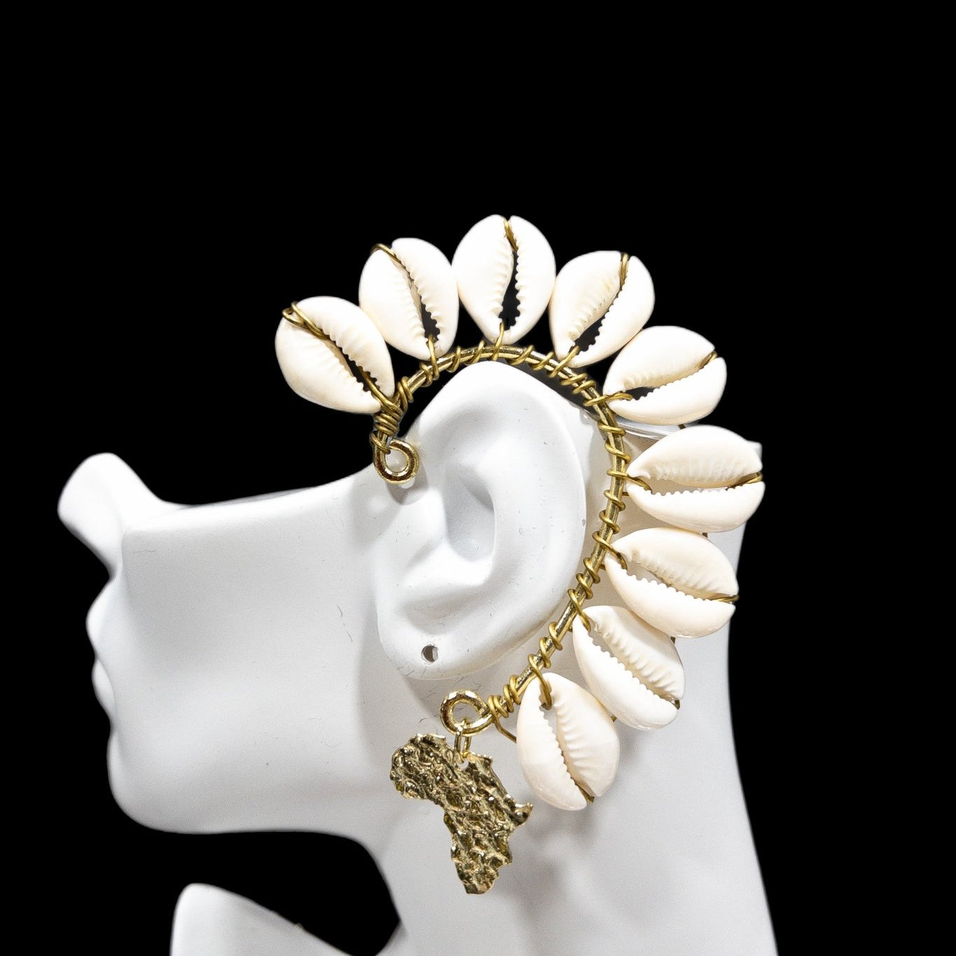 Cowrie/cowrie Shell Ear Cuff with pendant - Trufacebygrace