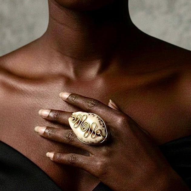 Cowry Heirloom adjustable ring - Trufacebygrace