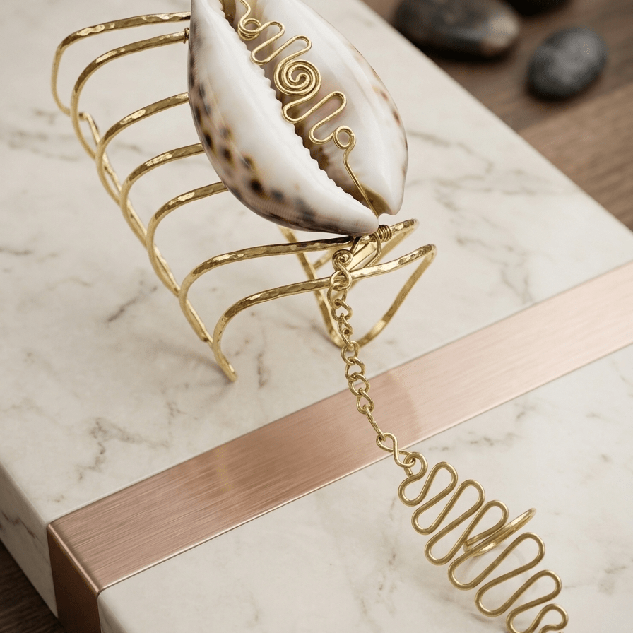 Cowry Ne Brass Bracelet - Trufacebygrace