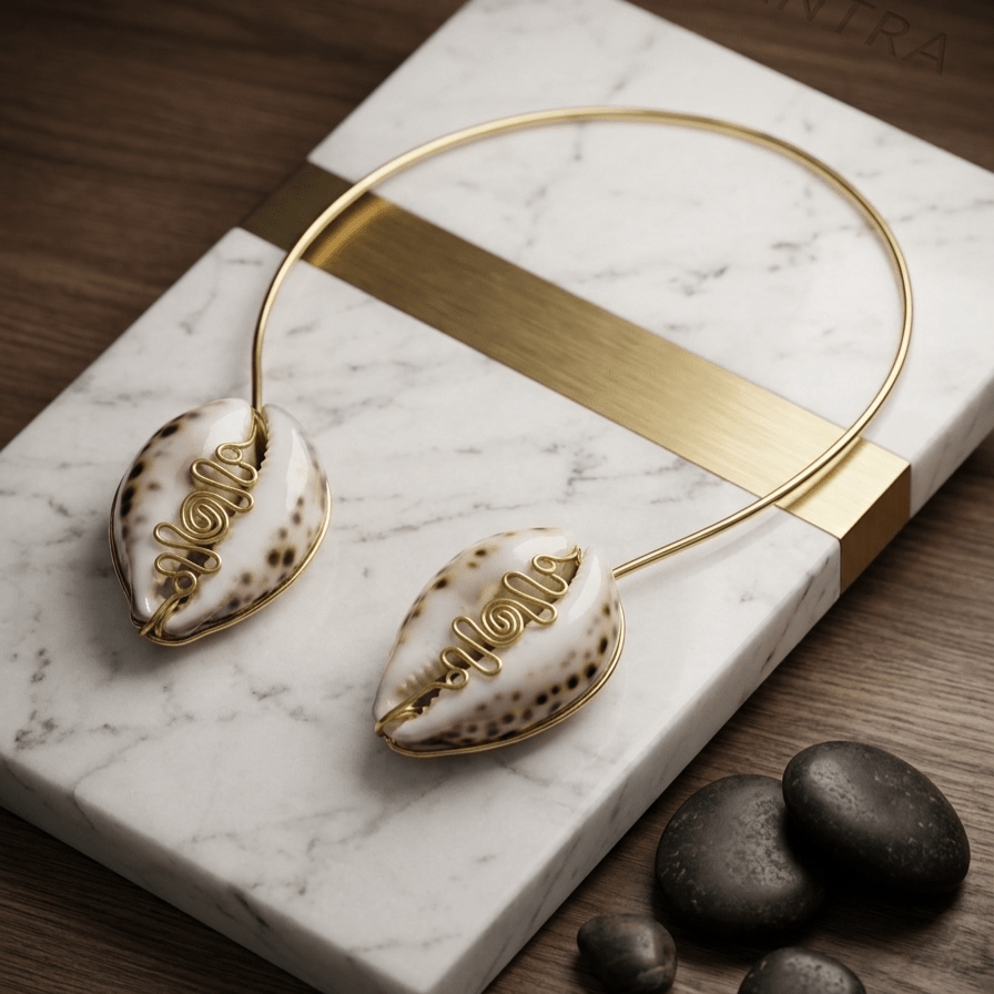 Cowry Ne Brass Two Cowrie Necklace - Trufacebygrace