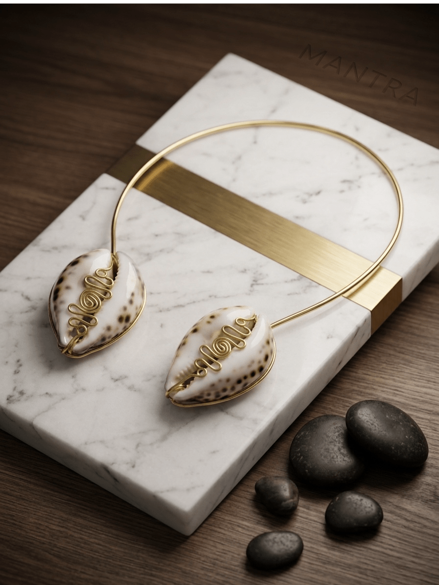 Cowry Ne Brass Two Cowrie Necklace - Trufacebygrace