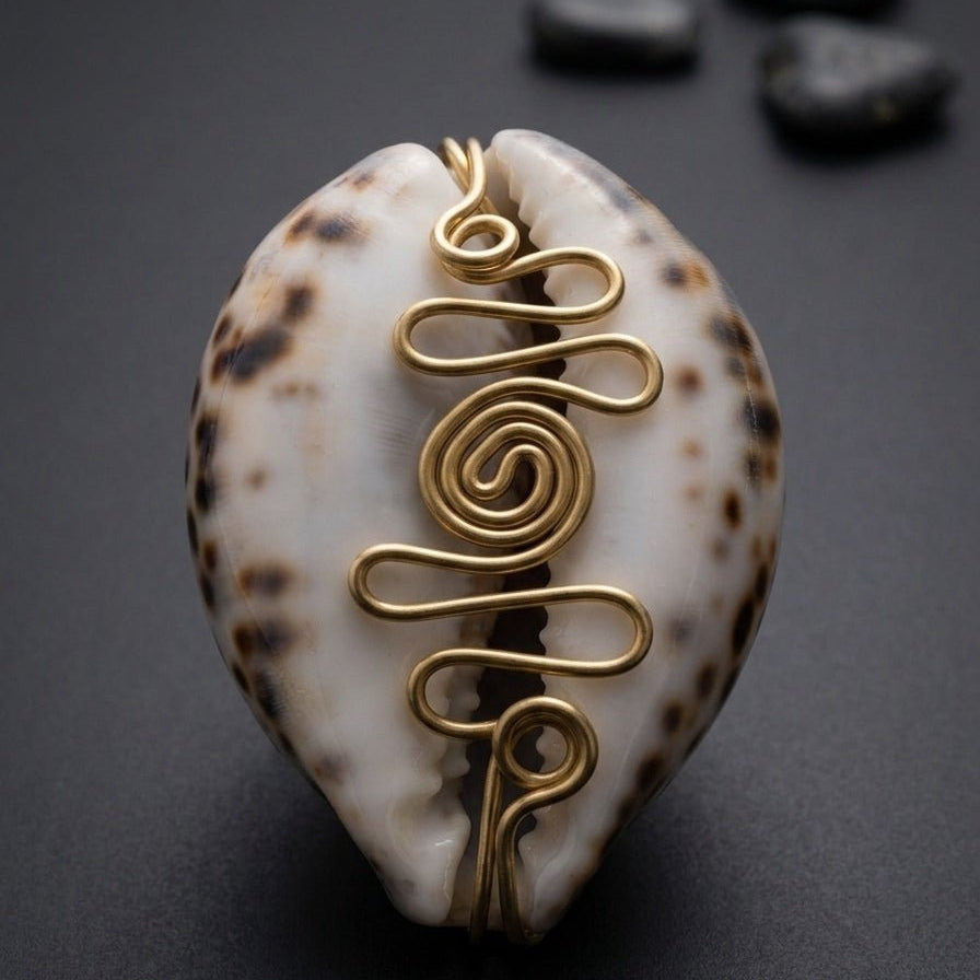 Cowry Ne Brass Wire Ring - Trufacebygrace