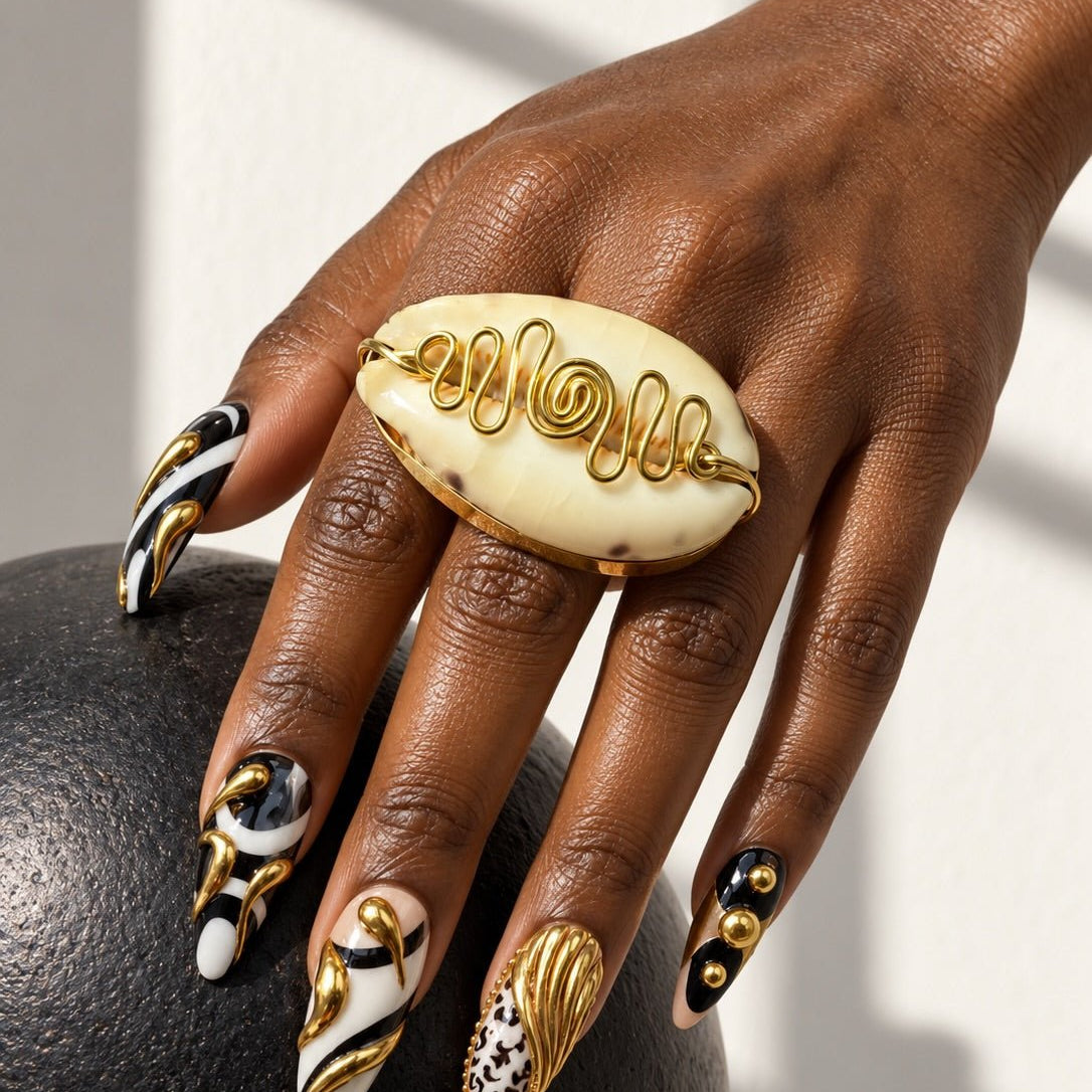 Cowry Ne Brass Wire Ring - Trufacebygrace