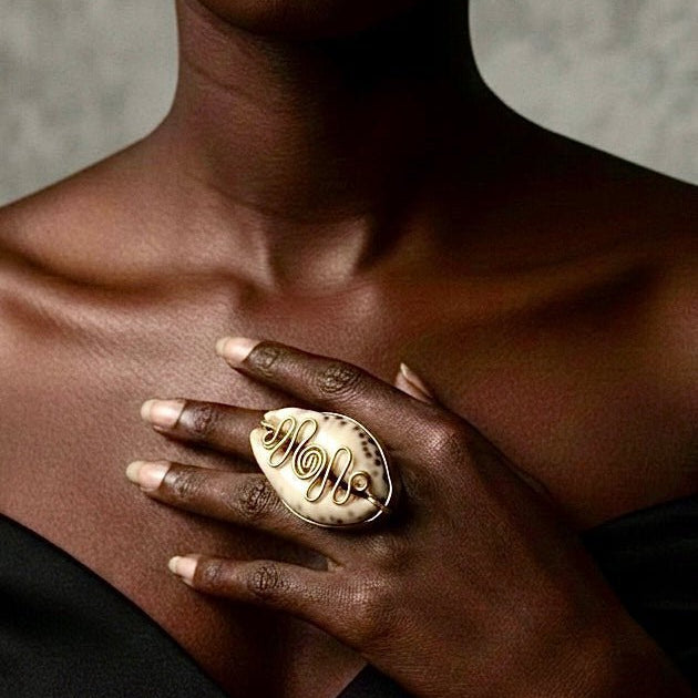 Cowry Ne Brass Wire Ring - Trufacebygrace