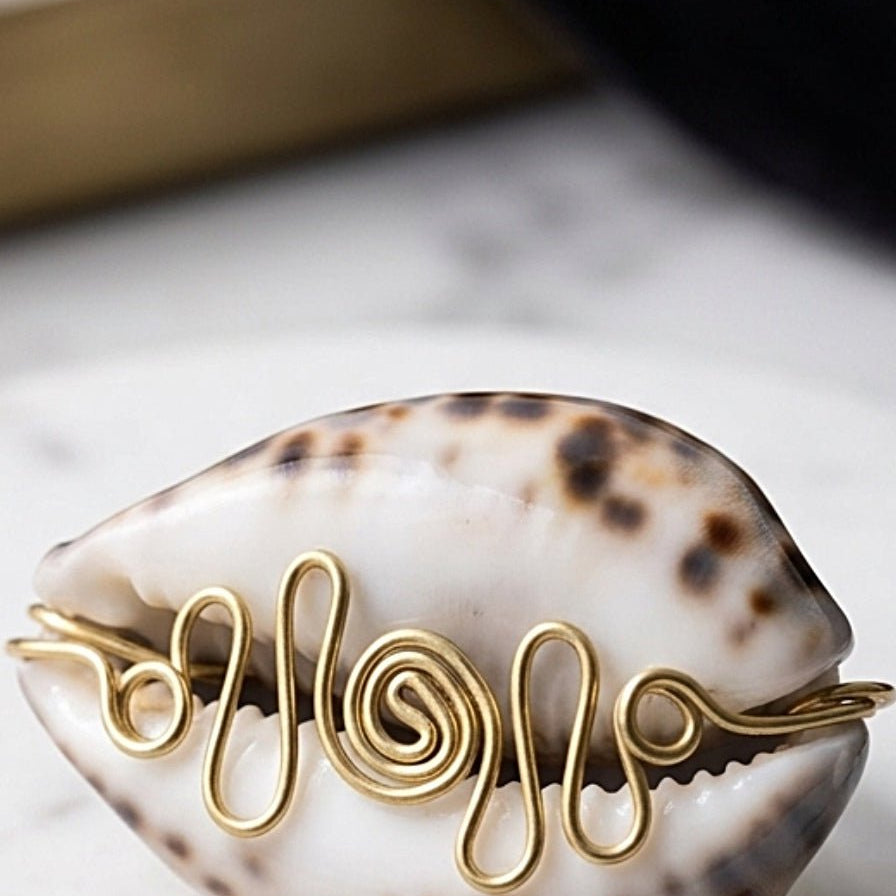 Cowry Ne Brass Wire Ring - Trufacebygrace