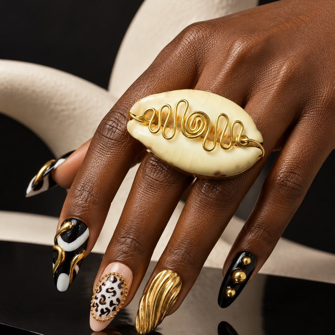 Cowry Ne Brass Wire Ring - Trufacebygrace
