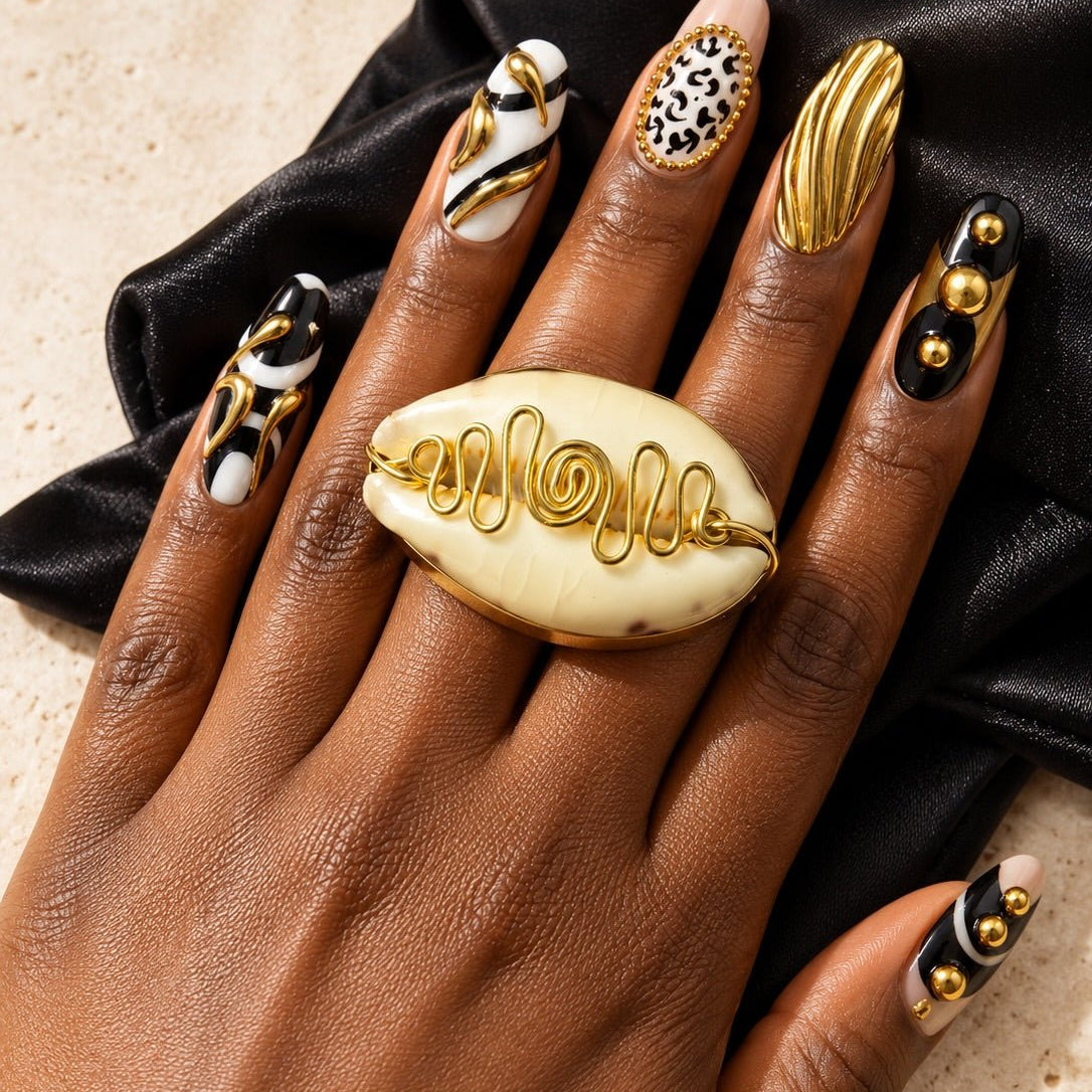 Cowry Ne Brass Wire Ring - Trufacebygrace