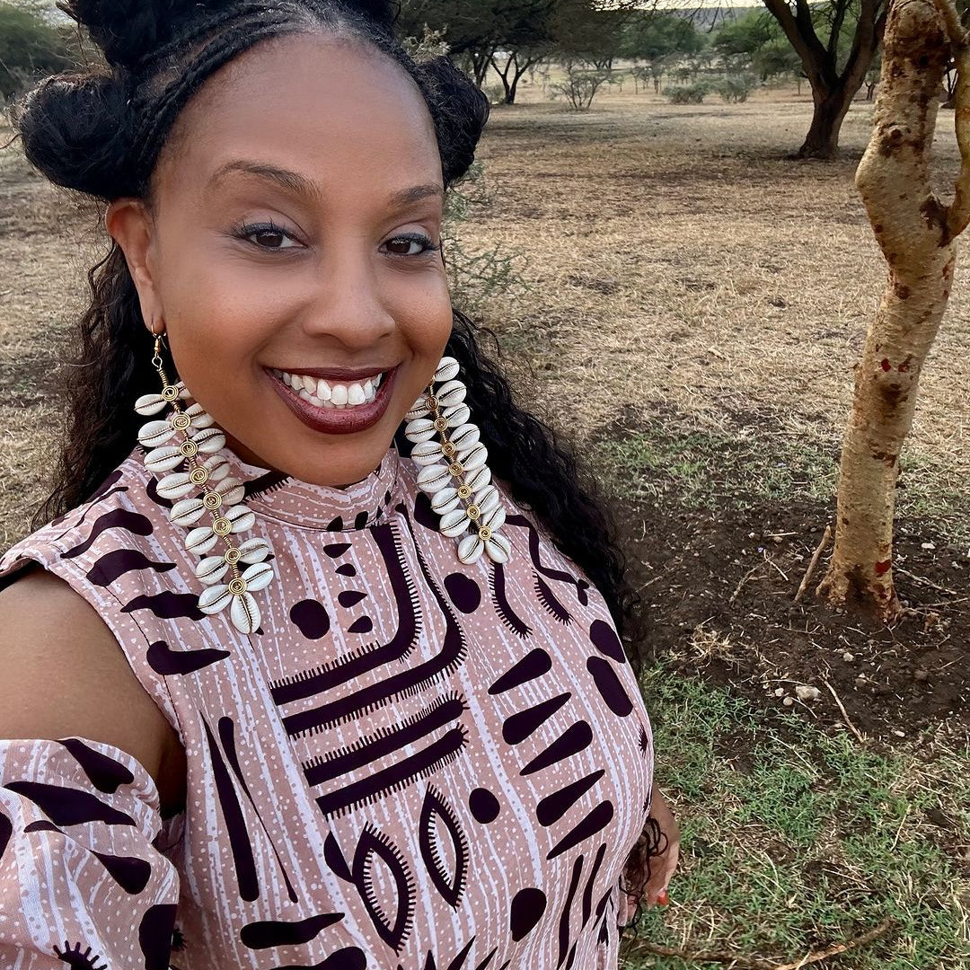 Cowry Shell Hanging Vine Earring - Trufacebygrace