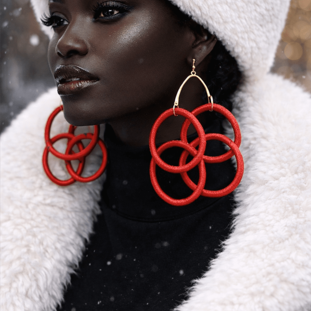 Crimson Orbit Hoop Earrings - Trufacebygrace