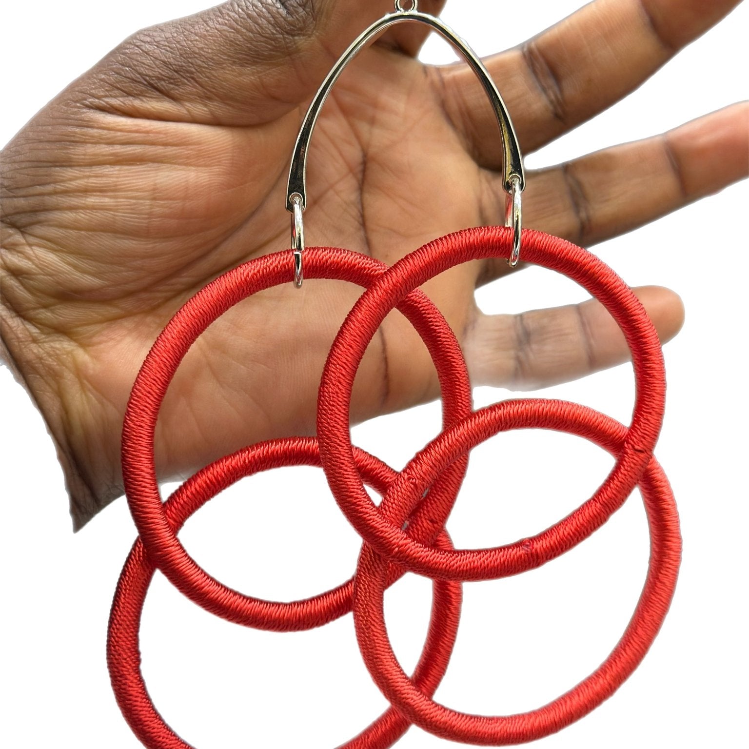 Crimson Orbit Hoop Earrings - Trufacebygrace