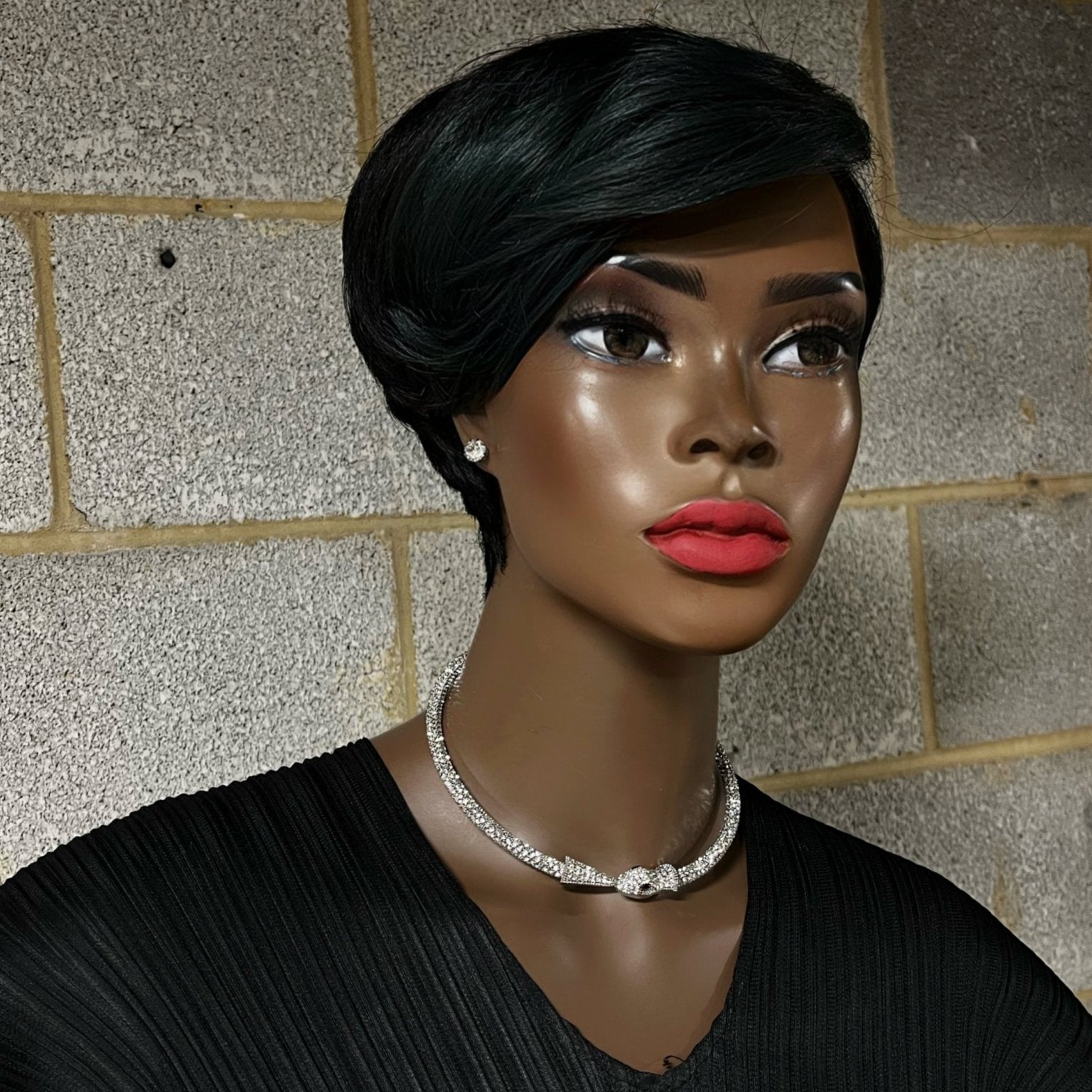 Crystal Adorned snake Collar Necklace Set - Trufacebygrace