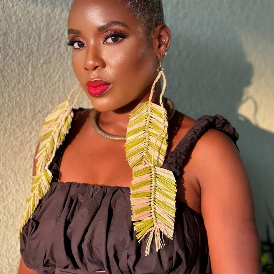 Desert Palm Raffia Earrings - Trufacebygrace