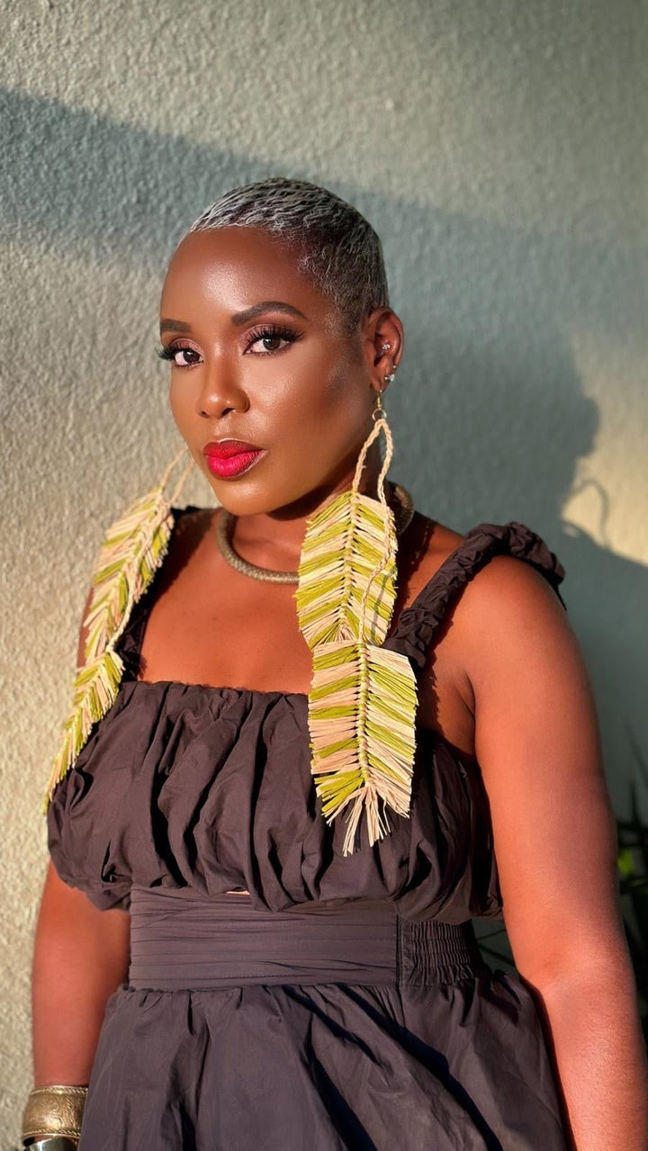 Desert Palm Raffia Earrings - Trufacebygrace