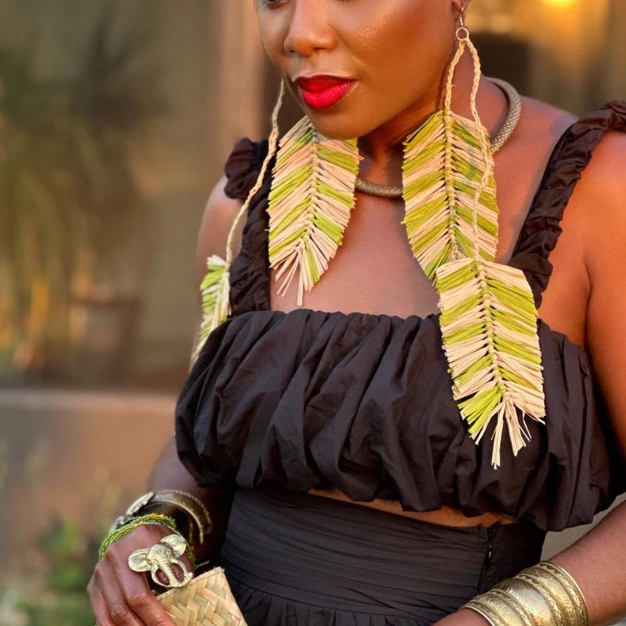 Desert Palm Raffia Earrings - Trufacebygrace