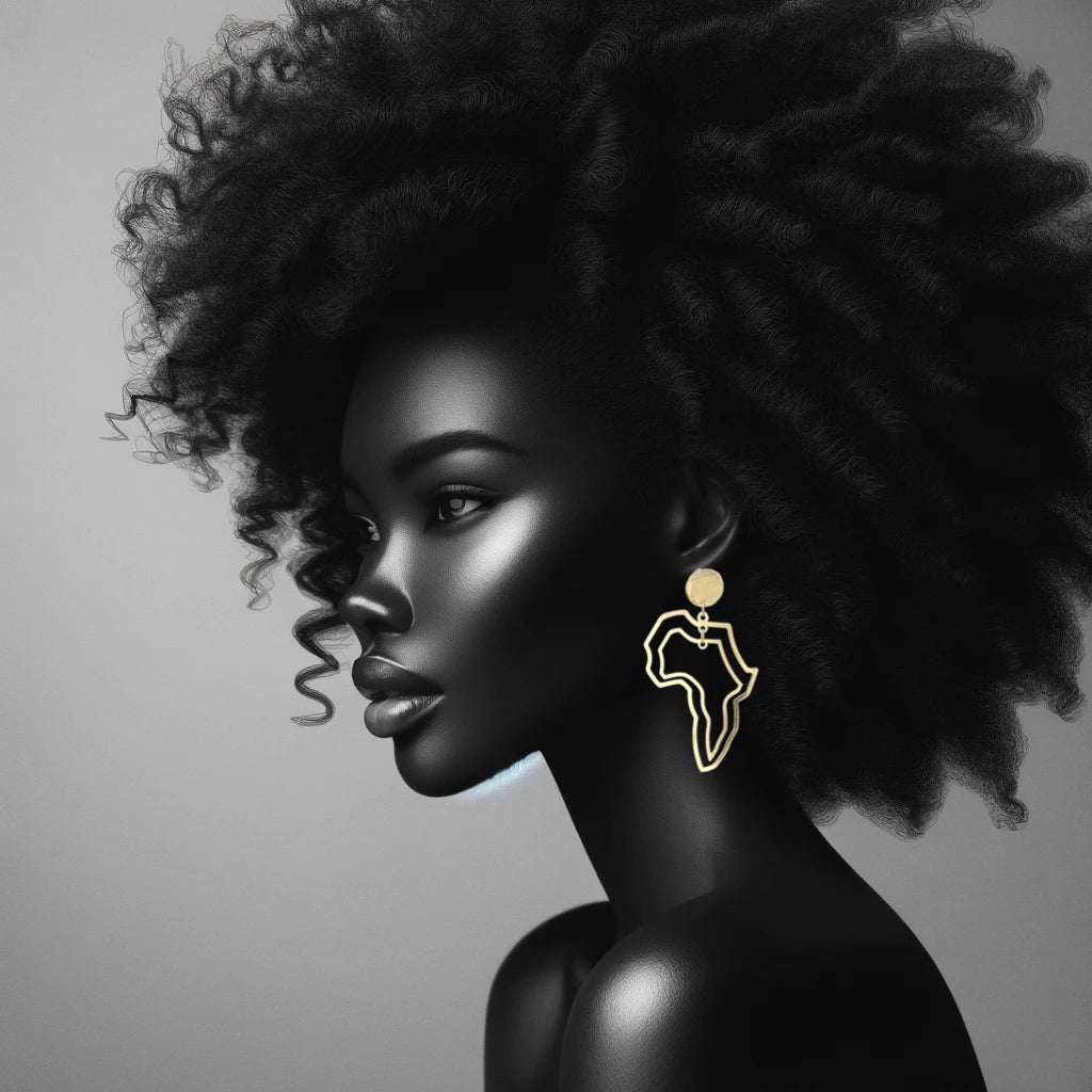 Double African Map stud Dangle Earrings - Trufacebygrace