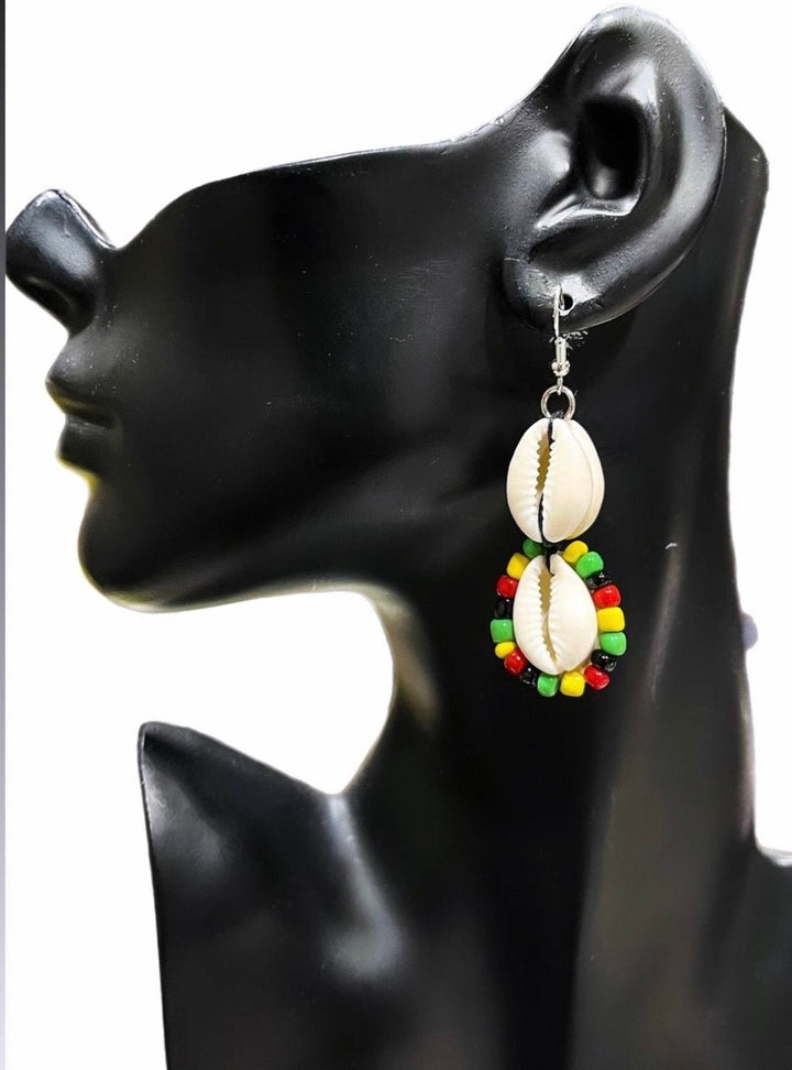 Double Cowry and Irie Earring - Trufacebygrace