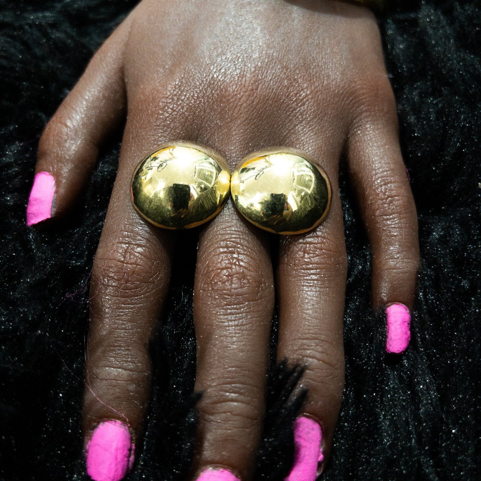 Dual Polished Brass Dome Ring - Trufacebygrace