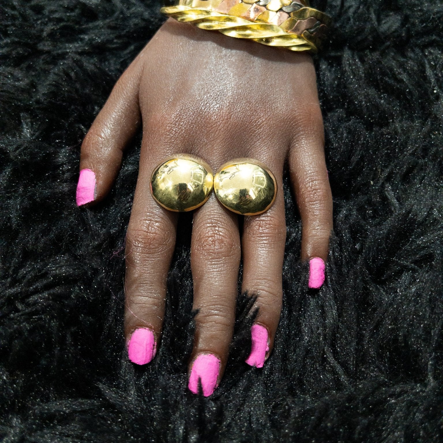Dual Polished Brass Dome Ring - Trufacebygrace
