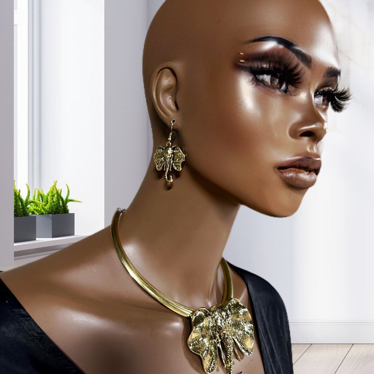 Elephant statement necklace set - Trufacebygrace