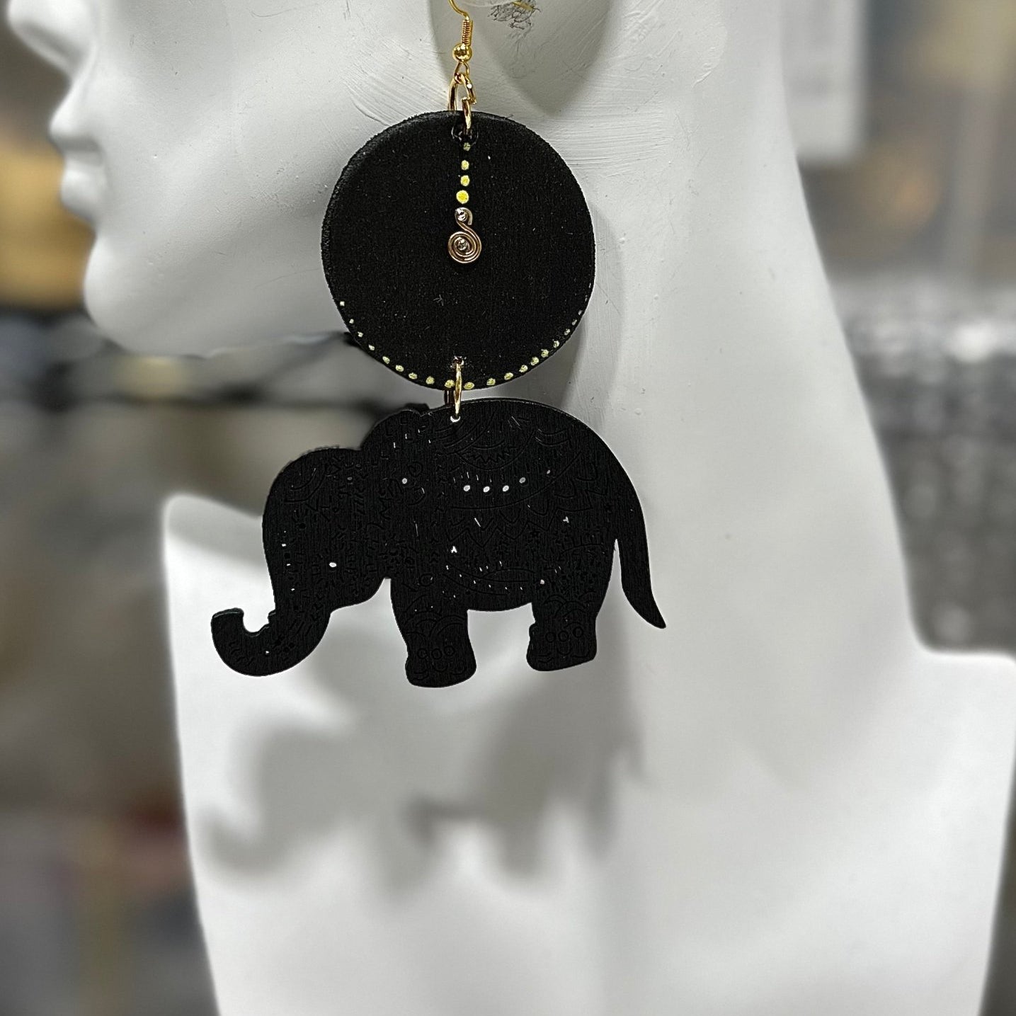 Elephant Wooden Earrings - Trufacebygrace