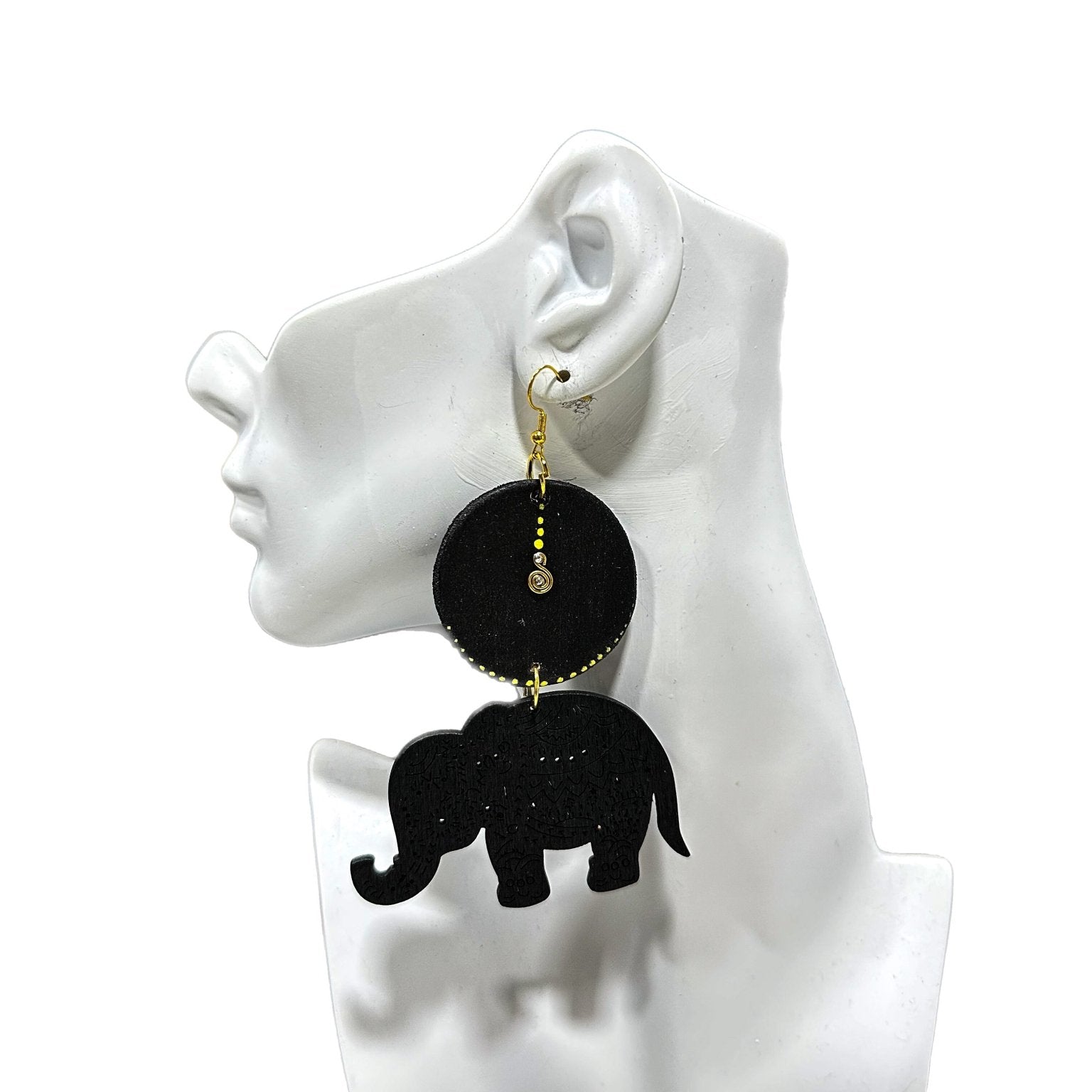 Elephant Wooden Earrings - Trufacebygrace