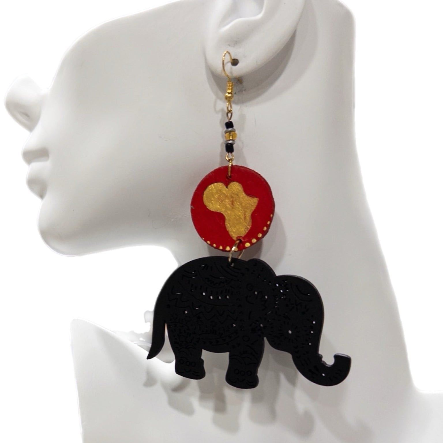 Elephant Wooden Earrings - Trufacebygrace