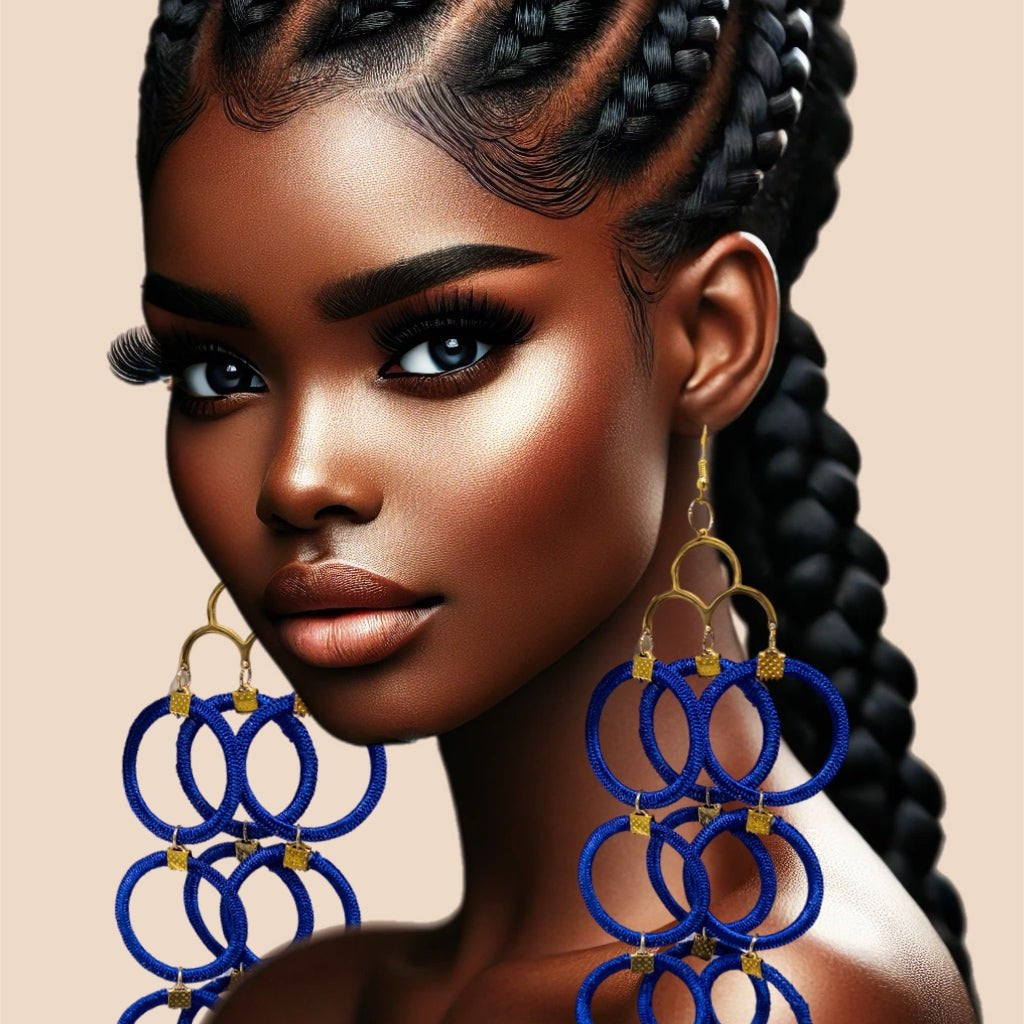 Emuyɛha Yarn Loop 3 Tier Dangling Earring - Trufacebygrace