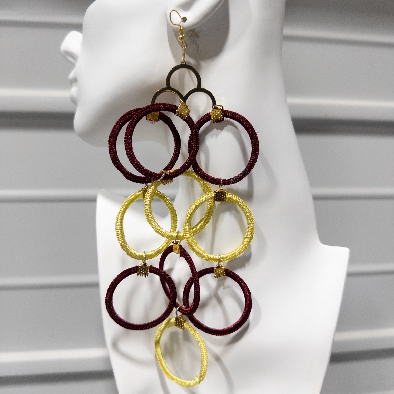 Emuyɛha Yarn Loop 3 Tier Dangling Earrings - Trufacebygrace