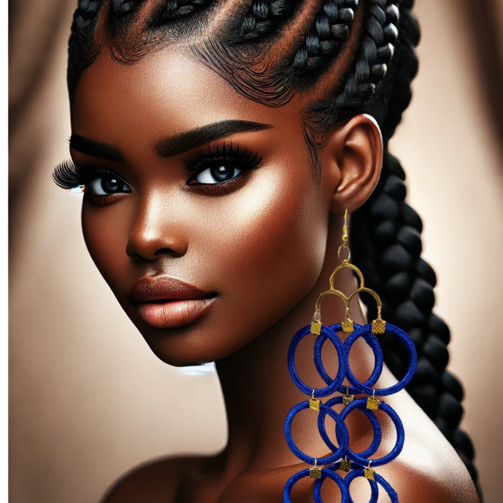 Emuyɛha Yarn Loop 3 Tier Dangling Earrings - Trufacebygrace
