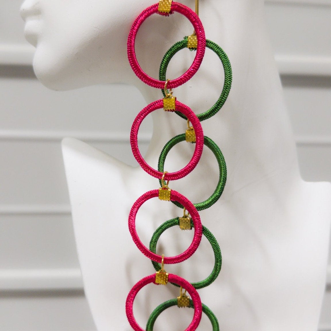 Emuyɛha Yarn Loops 2 Tier Stud Earrings - Trufacebygrace