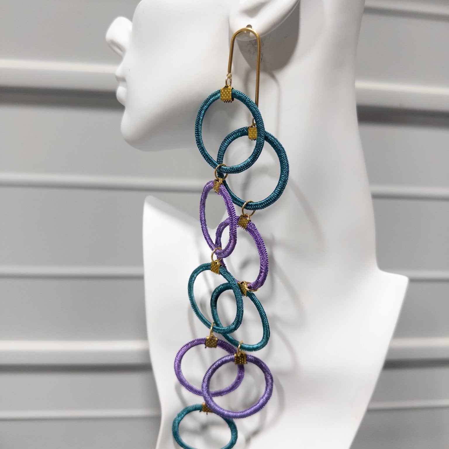 Emuyɛha Yarn Loops 2 Tier Stud Earrings - Trufacebygrace