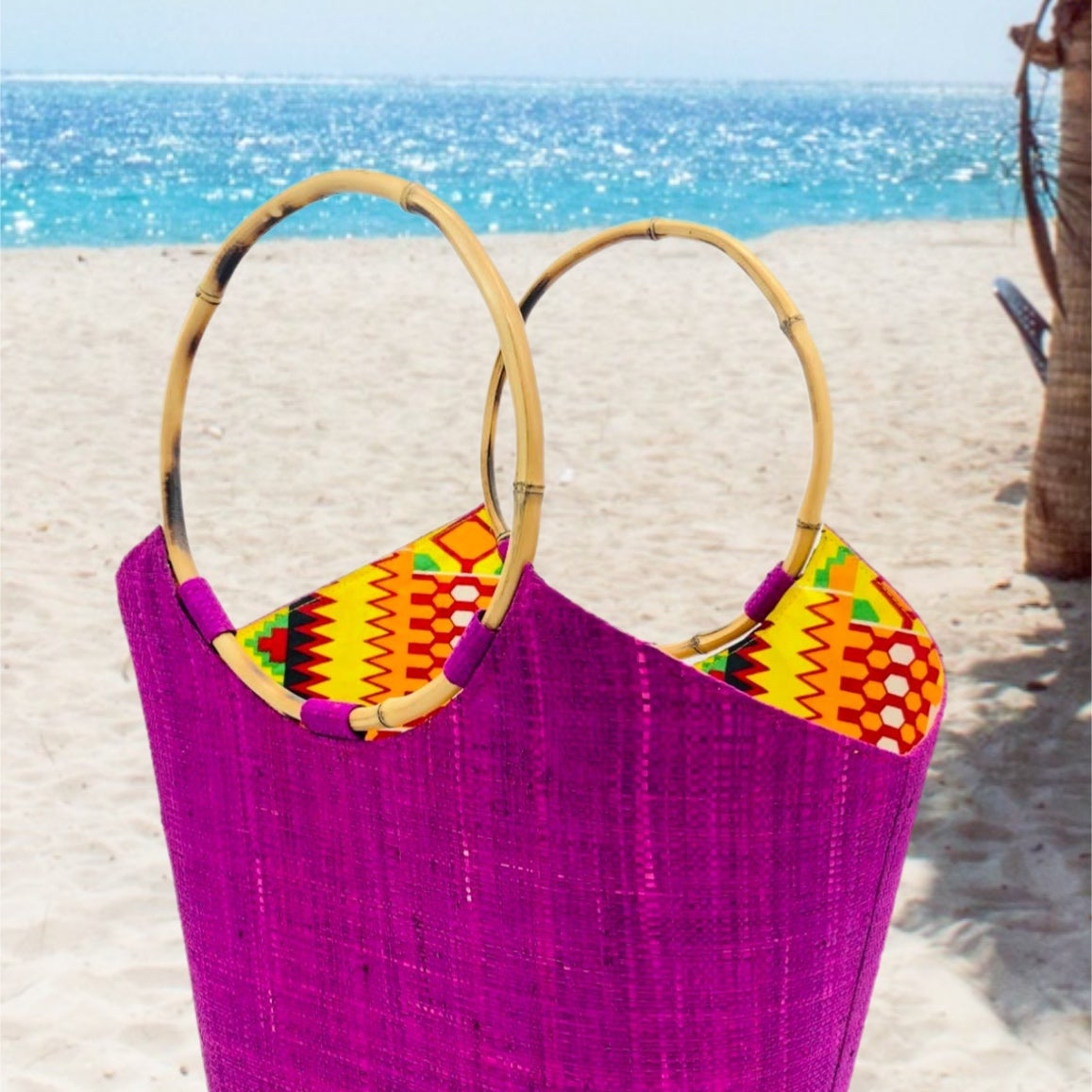 Esinam Straw and Ankara bag - Trufacebygrace