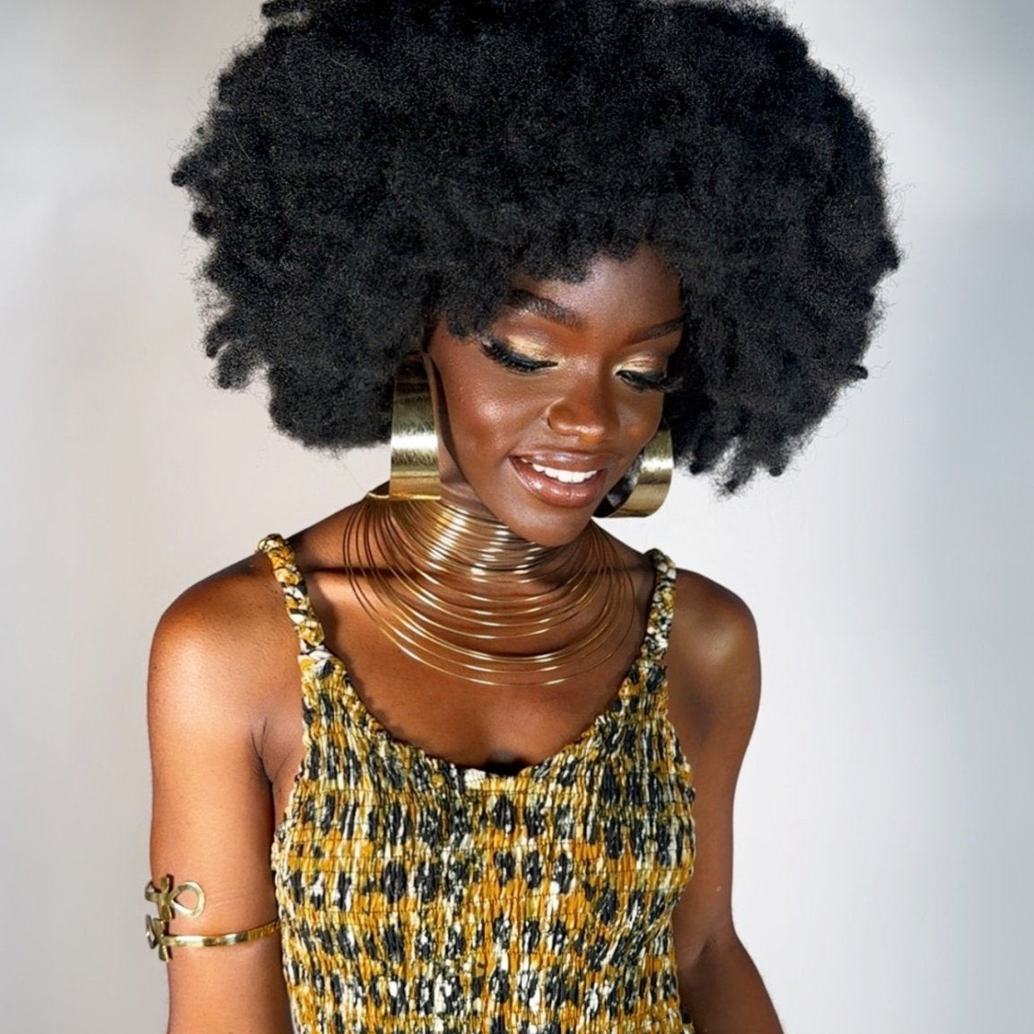 Etwaniho Multi - ring Brass Choker Necklace - Trufacebygrace