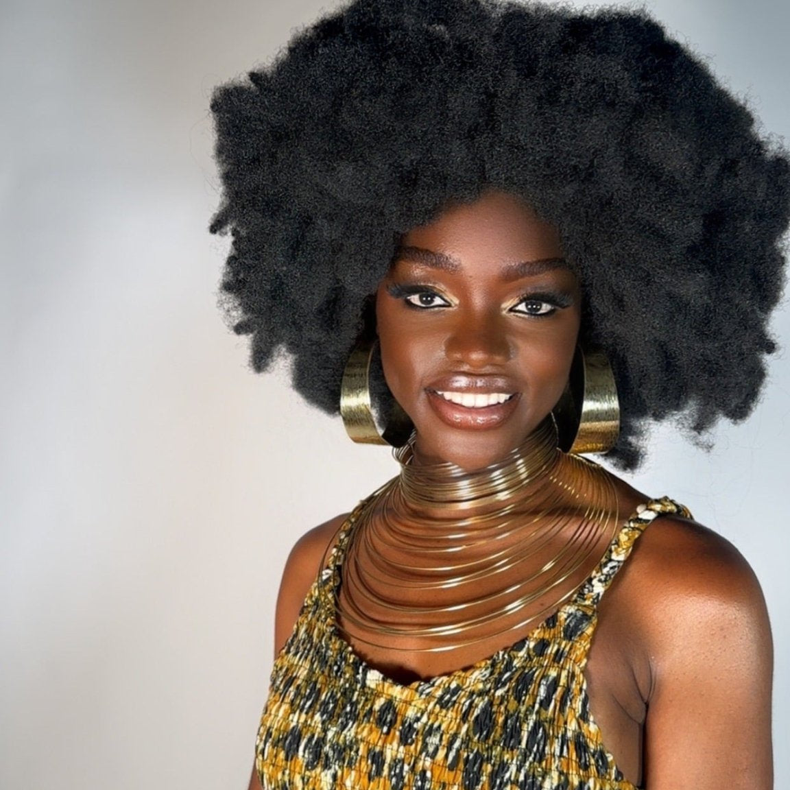 Etwaniho Multi - ring Brass Choker Necklace - Trufacebygrace