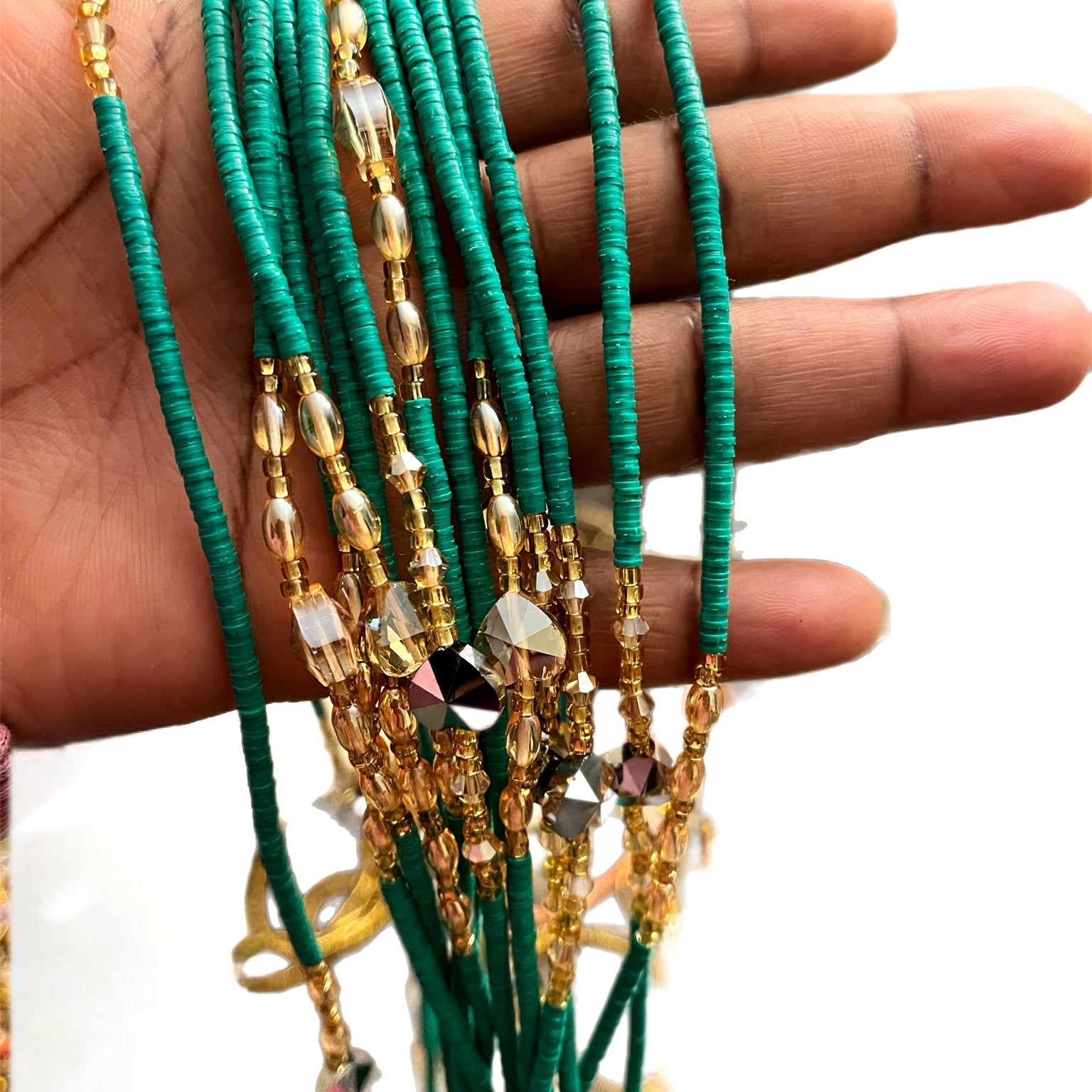 Flat disk Ghana waist beads - Trufacebygrace