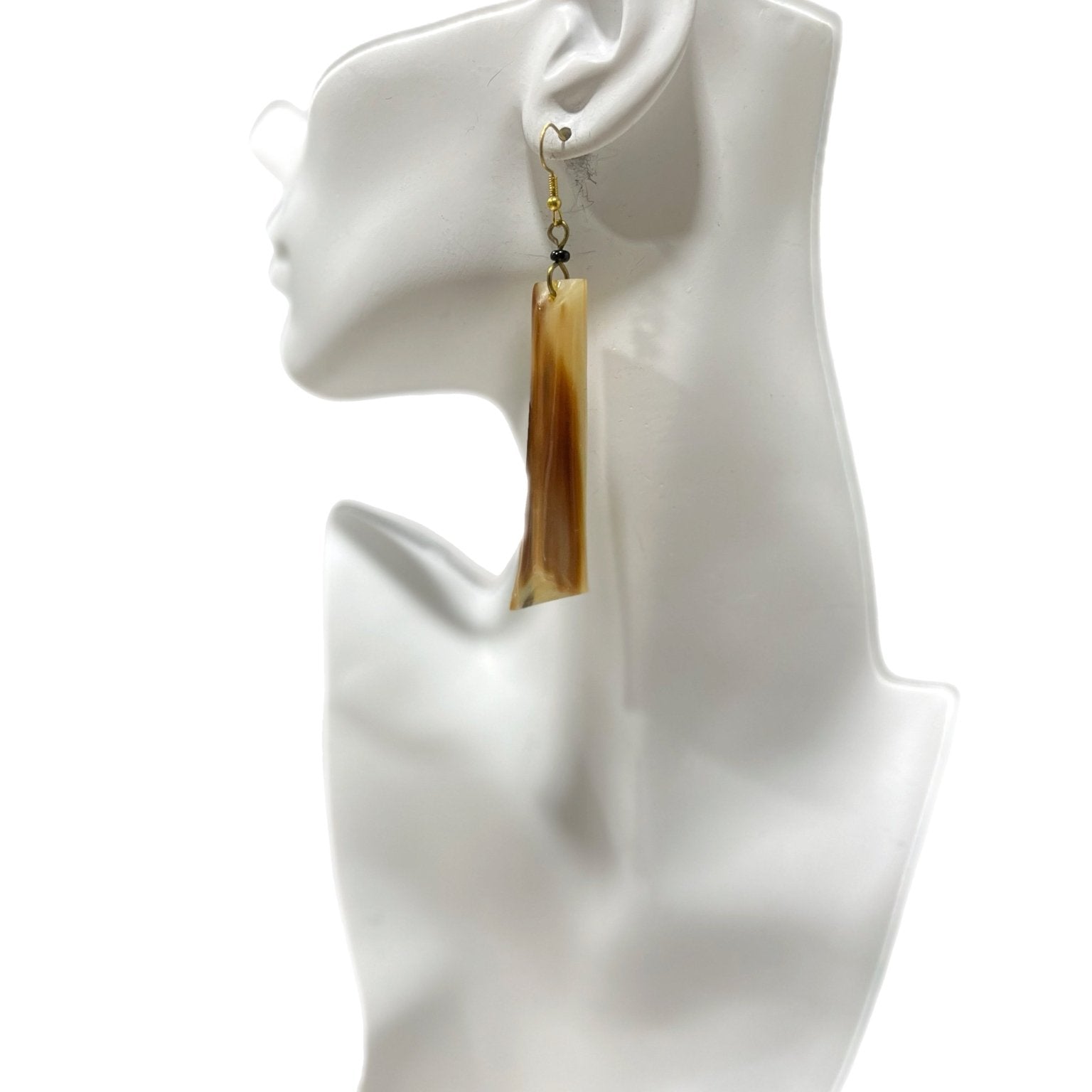 Flat Horn Dangling Earrings - Trufacebygrace