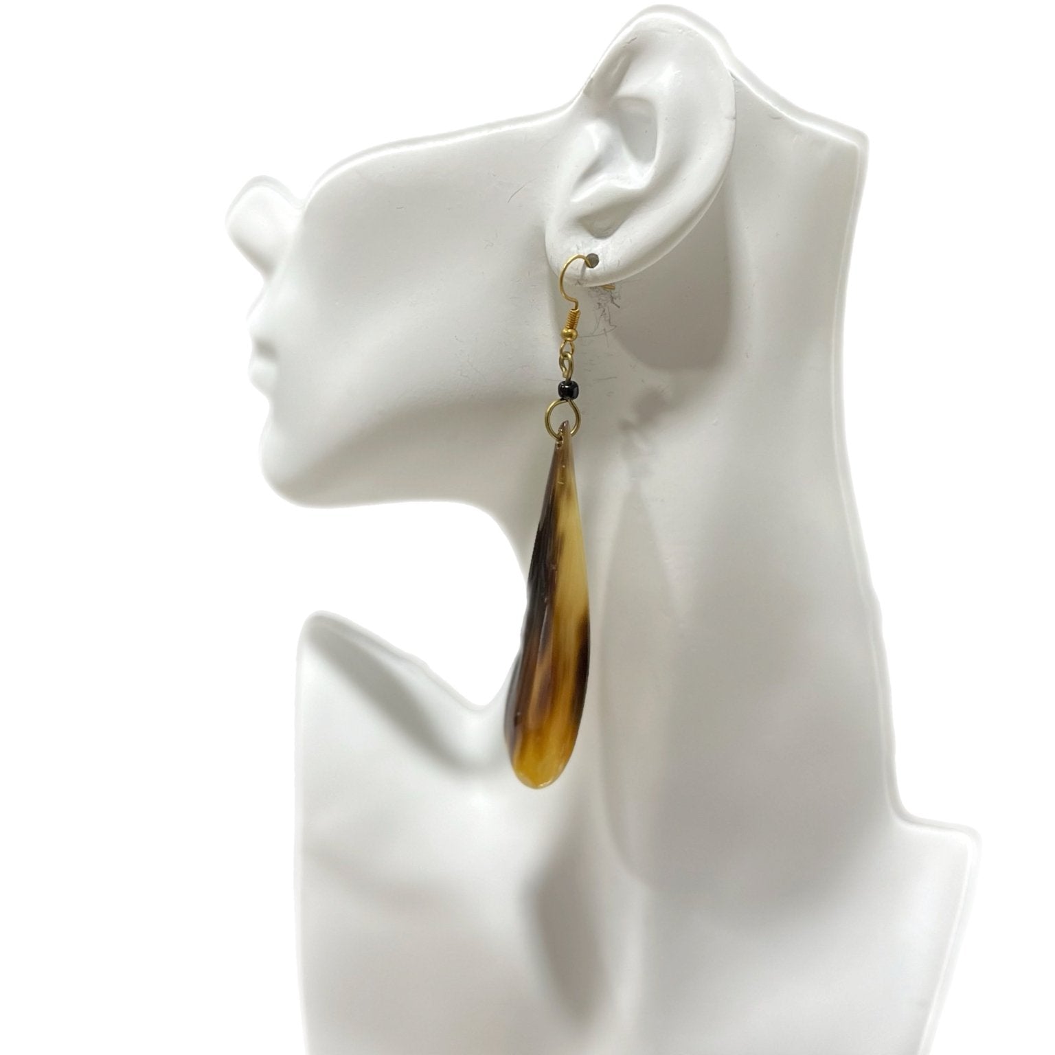 Flat Horn Dangling Earrings - Trufacebygrace