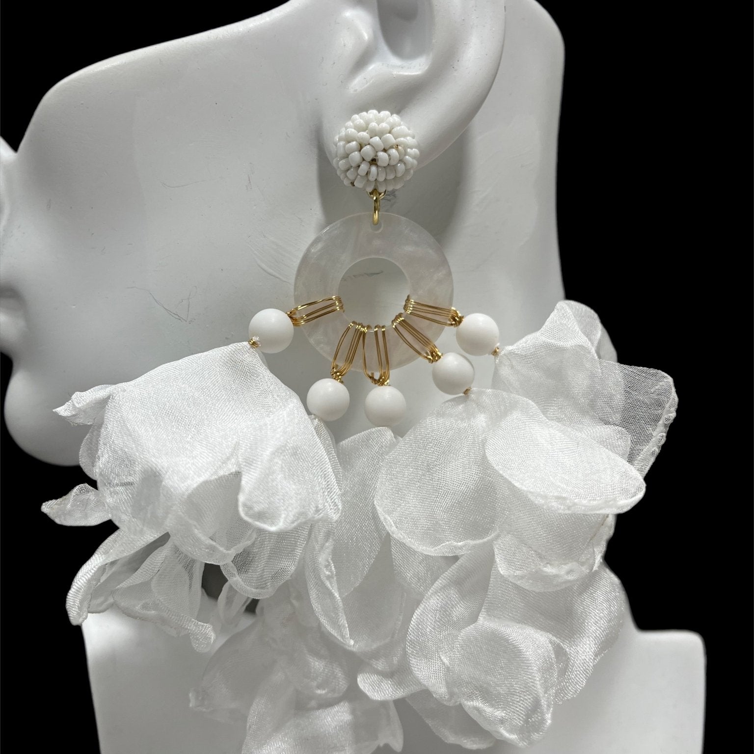 Flower Petals Puff Earrings - Prints - Trufacebygrace