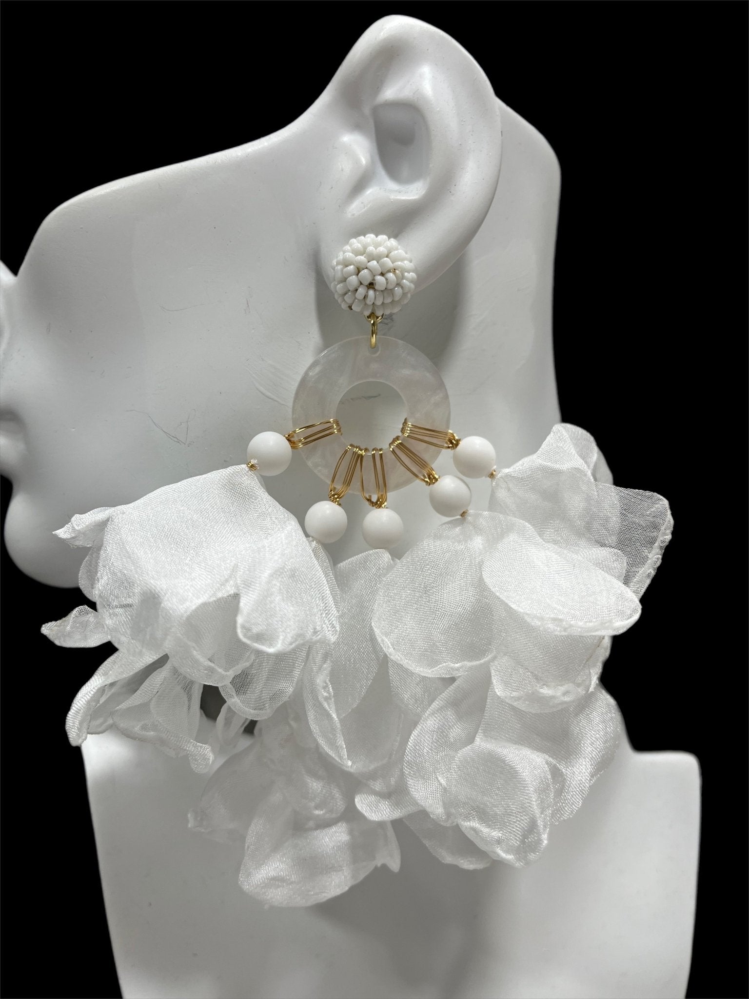 Flower Petals Puff Earrings - Prints - Trufacebygrace