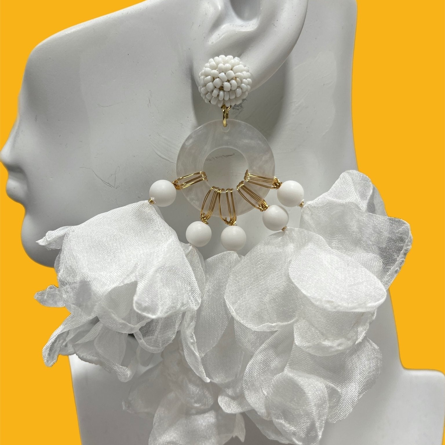 Flower Petals Puff Earrings - Prints - Trufacebygrace